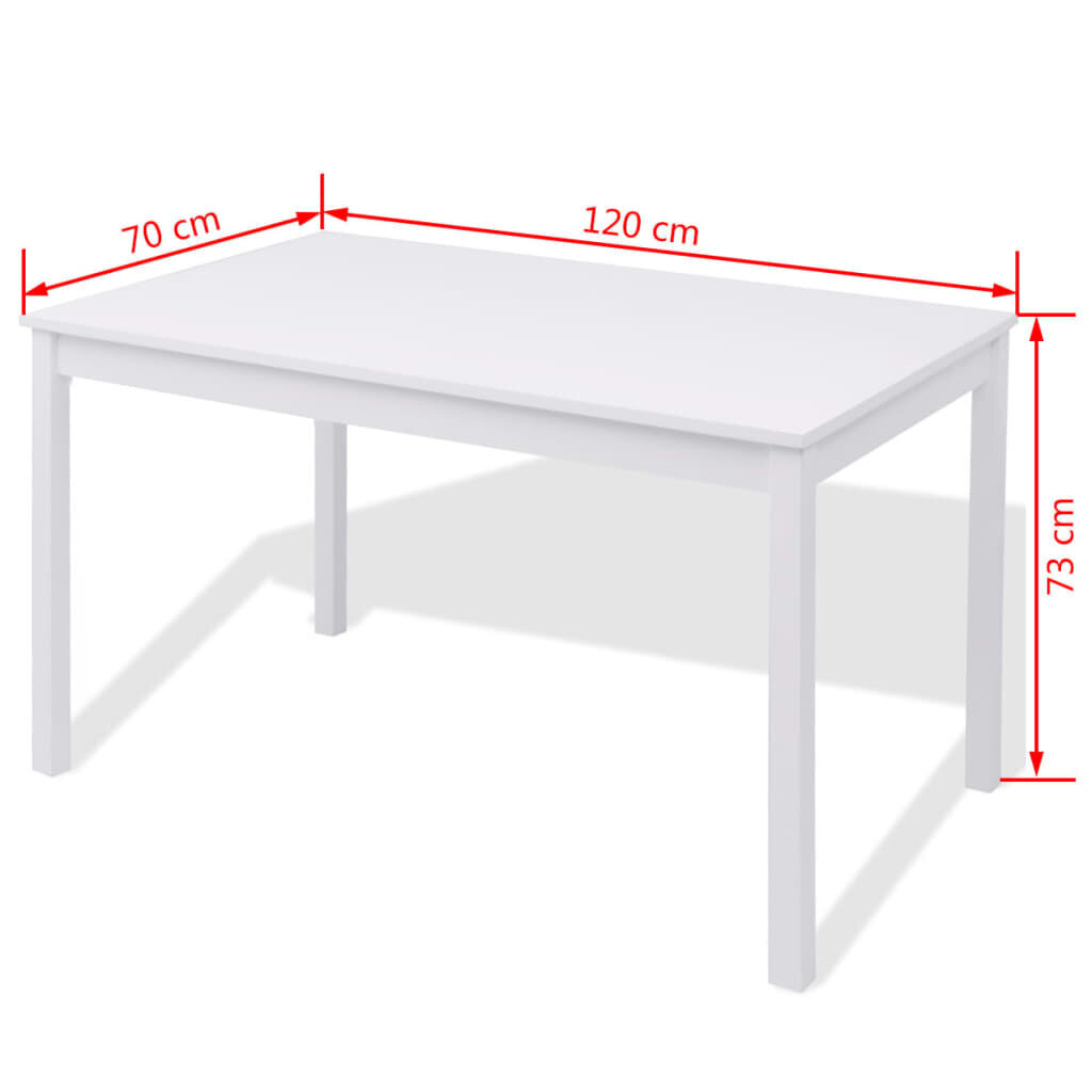 Valgomojo baldų komplektas, pušies mediena, baltas kaina ir informacija | Valgomojo komplektai | pigu.lt