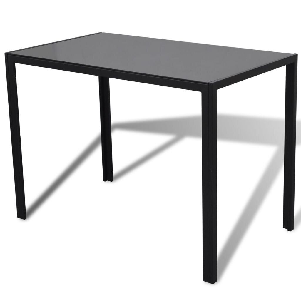 5 dalių valgomojo stalo ir kėdžių komplektas, juodas цена и информация | Valgomojo komplektai | pigu.lt