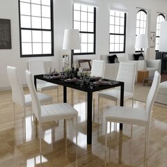 Набор кухонной мебели, 7 шт., черно-белый цена и информация | Комплекты мебели для столовой | pigu.lt
