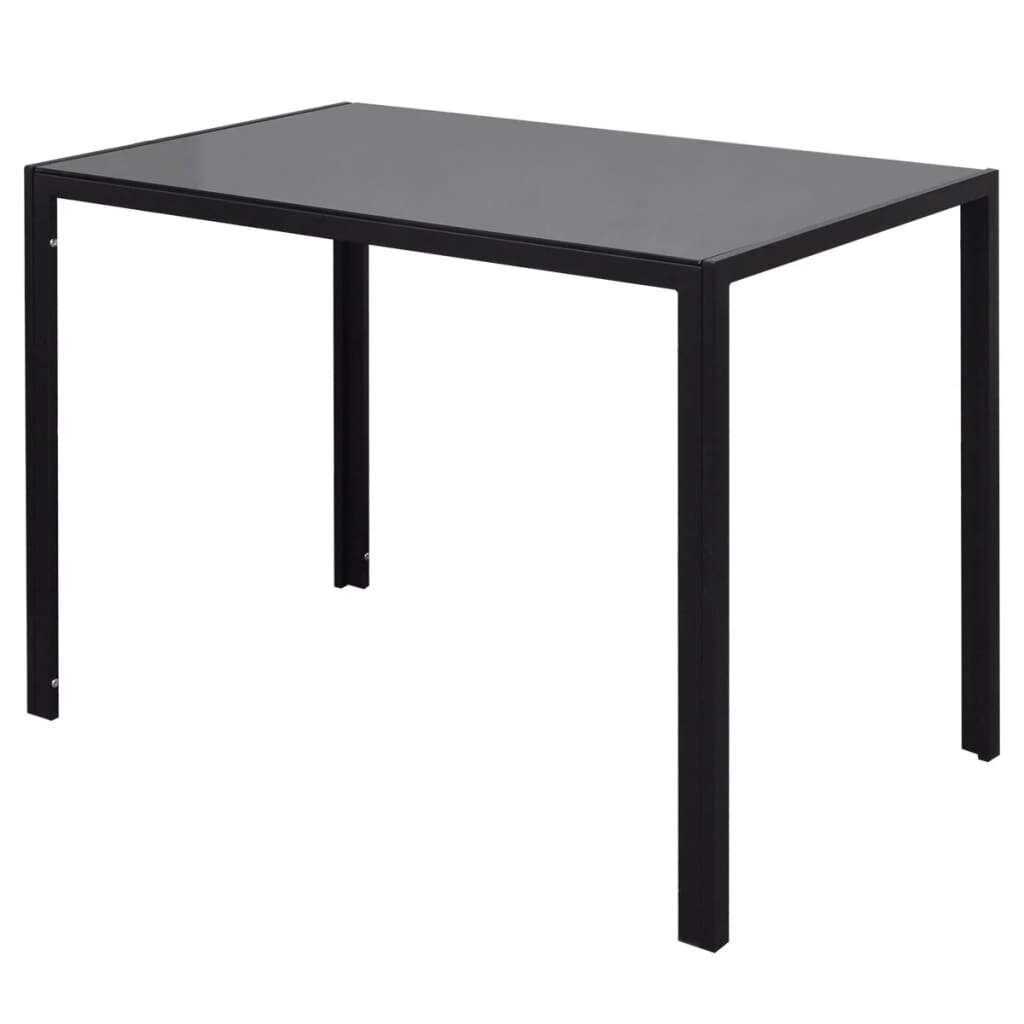 5 dalių valgomojo stalo ir kėdžių komplektas, baltas/juodas kaina ir informacija | Valgomojo komplektai | pigu.lt