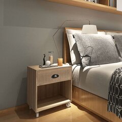 Naktinis staliukas, masyvios medienos, rudos spalvos kaina ir informacija | Spintelės prie lovos | pigu.lt