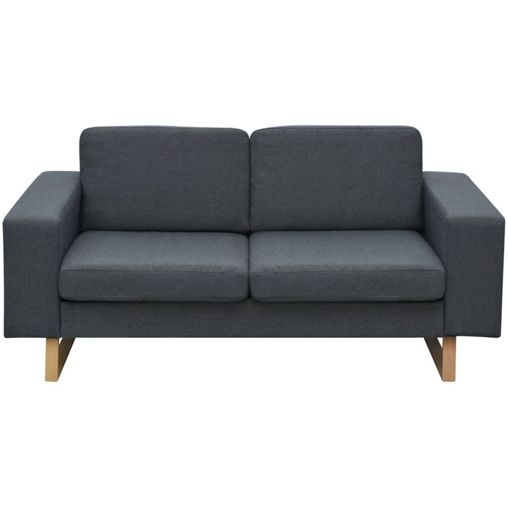 Dvivietė sofa, tamsiai pilkos spalvos kaina ir informacija | Sofos | pigu.lt