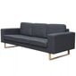 Trivietė sofa, tamsiai pilkos spalvos kaina ir informacija | Sofos | pigu.lt