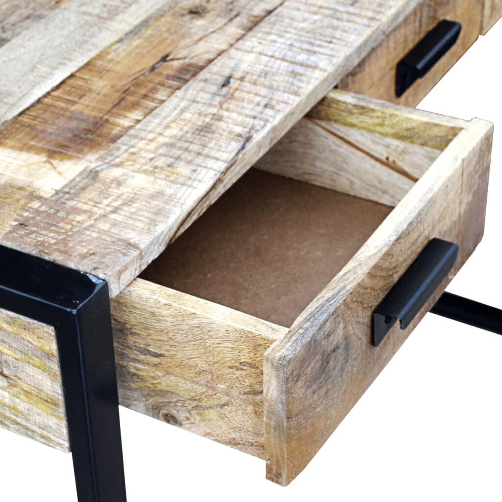 Konsolinis staliukas su 3 stalčiais, masyvi mango mediena kaina ir informacija | Kavos staliukai | pigu.lt