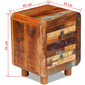 Naktinis staliukas, masyvi perdirbta mediena, 43x33x51 cm kaina ir informacija | Spintelės prie lovos | pigu.lt