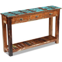 Konsolinis staliukas, masyvi perdirbta mediena, 120x30x76 cm kaina ir informacija | Stalai-konsolės | pigu.lt