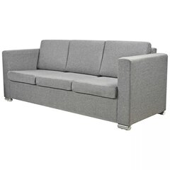 Trivietė sofa, audinys, šviesiai pilka kaina ir informacija | Sofos | pigu.lt