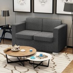 Dvivietė sofa, tamsiai pilka kaina ir informacija | Sofos, sofos-lovos | pigu.lt