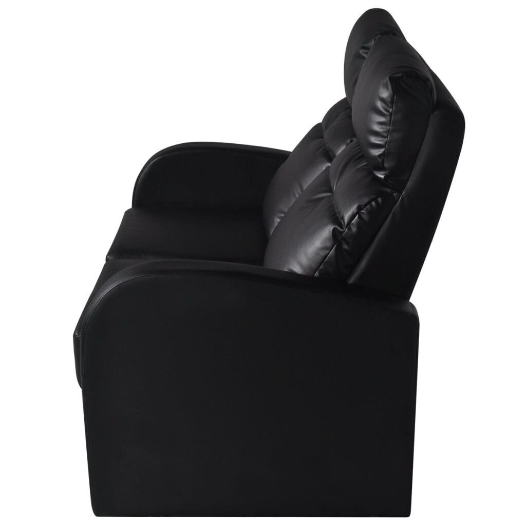 Dvivietis krėslas reglaineris su LED, dirbtinė oda, juodas kaina ir informacija | Sofos | pigu.lt