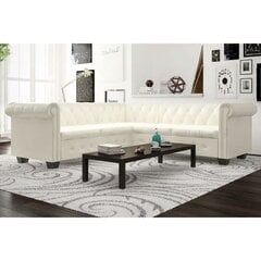 Chesterfield penkiavietė sofa, dirbtinė oda, balta цена и информация | Угловые диваны | pigu.lt