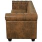 Trivietė sofa, rudos spalvos цена и информация | Sofos | pigu.lt