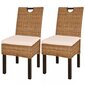 Valgomojo kėdės, 2 vnt., kubu ratanas, mango mediena kaina ir informacija | Virtuvės ir valgomojo kėdės | pigu.lt
