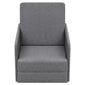 Krėslas-lova, 59,5x72x72,5 cm, šviesiai pilkas kaina ir informacija | Svetainės foteliai | pigu.lt