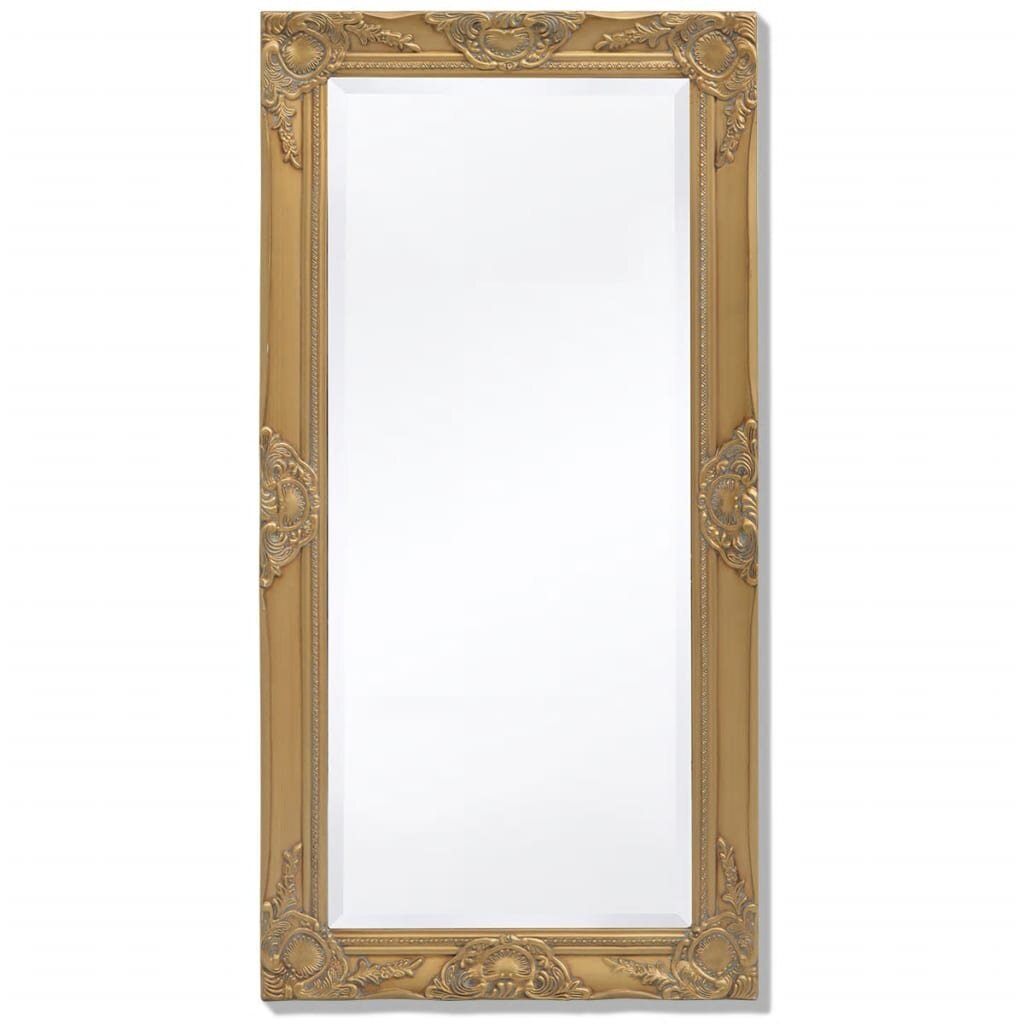 Sieninis veidrodis, 100x50 cm, auksinės spalvos kaina ir informacija | Veidrodžiai | pigu.lt