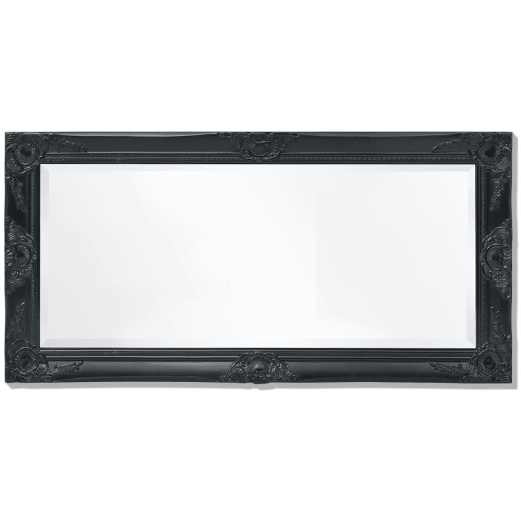 Sieninis veidrodis, 100x50 cm, juodas kaina ir informacija | Veidrodžiai | pigu.lt