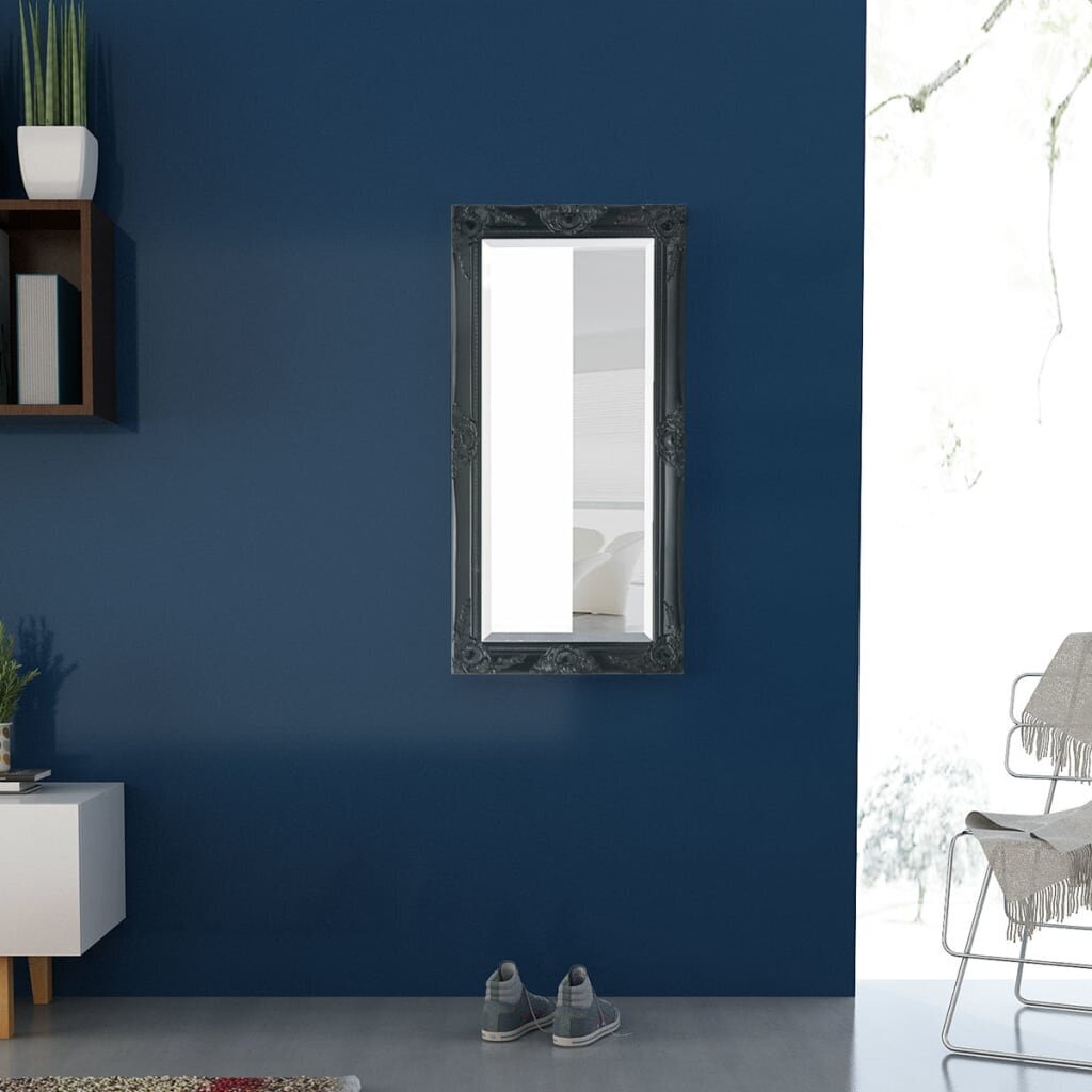 Sieninis veidrodis, 100x50 cm, juodas цена и информация | Veidrodžiai | pigu.lt