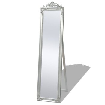 Напольное зеркало, стиль барокко, 160х40 см, серебристое цена и информация | Зеркала | pigu.lt