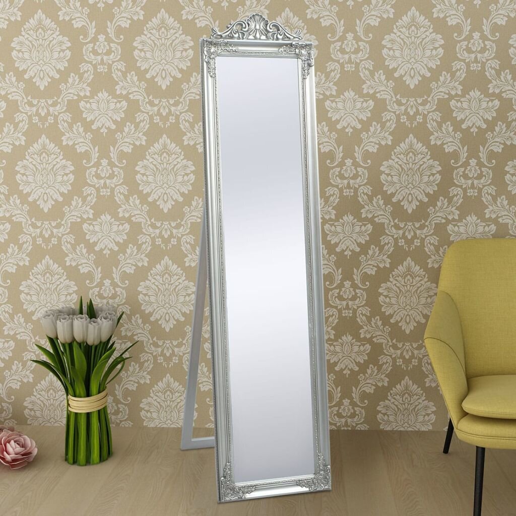 Pastatomas veidrodis, 160x40cm, sidabrinės spalvos kaina ir informacija | Veidrodžiai | pigu.lt