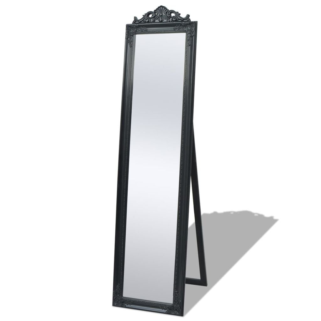 Pastatomas veidrodis, 160x40 cm, juodas цена и информация | Veidrodžiai | pigu.lt
