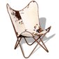 Išskleidžiama kėdė vidaXL, ruda/balta kaina ir informacija | Svetainės foteliai | pigu.lt