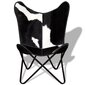 Išskleidžiama kėdė vidaXL, juoda ir balta kaina ir informacija | Svetainės foteliai | pigu.lt