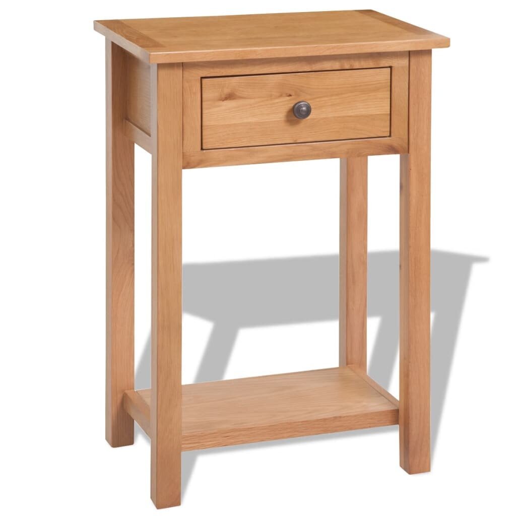Konsolinis staliukas, tvirta ąžuolo mediena, 50x32x75 cm, rudas kaina ir informacija | Virtuvės ir valgomojo stalai, staliukai | pigu.lt