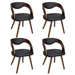 Комплект обеденных стульев, деревянный каркас, коричневые, 4 шт. цена и информация | Стулья для кухни и столовой | pigu.lt