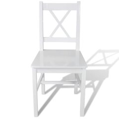 Medinės valgomojo kėdės, baltos, 6 vnt kaina ir informacija | Virtuvės ir valgomojo kėdės | pigu.lt