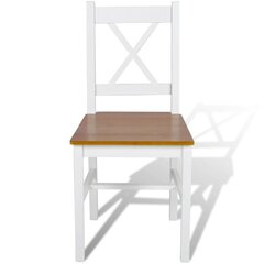 Medinės valgomojo kėdės, baltos, 6 vnt. kaina ir informacija | Virtuvės ir valgomojo kėdės | pigu.lt