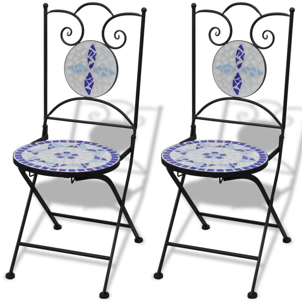 Stalo ir 2 kėdžių komplektas, mėlynas kaina ir informacija | Lauko baldų komplektai | pigu.lt
