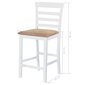 Medinio baro staliuko ir 4 baro kėdžių komplektas, baltas kaina ir informacija | Valgomojo komplektai | pigu.lt