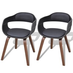 Обеденные стулья, 6 шт., изогнутая древесина, обивка из искусственной кожи цена и информация | Стулья для кухни и столовой | pigu.lt