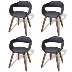 Valgomojo kėdės, 4 vnt., lenkta mediena, dirbtinės odos apmušalai kaina ir informacija | Virtuvės ir valgomojo kėdės | pigu.lt