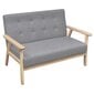 Retro medinis fotelis ir medinė sofa, pilka цена и информация | Minkštų baldų komplektai | pigu.lt