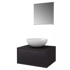 Комплект из 3 предметов: мебели и умывальника для ванной комнаты, черный цена и информация | Комплекты в ванную | pigu.lt
