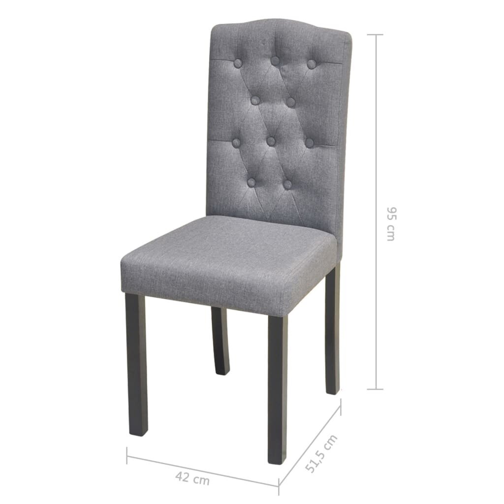 Valgomojo kėdės, aptrauktos audiniu, 6 vnt. kaina ir informacija | Virtuvės ir valgomojo kėdės | pigu.lt