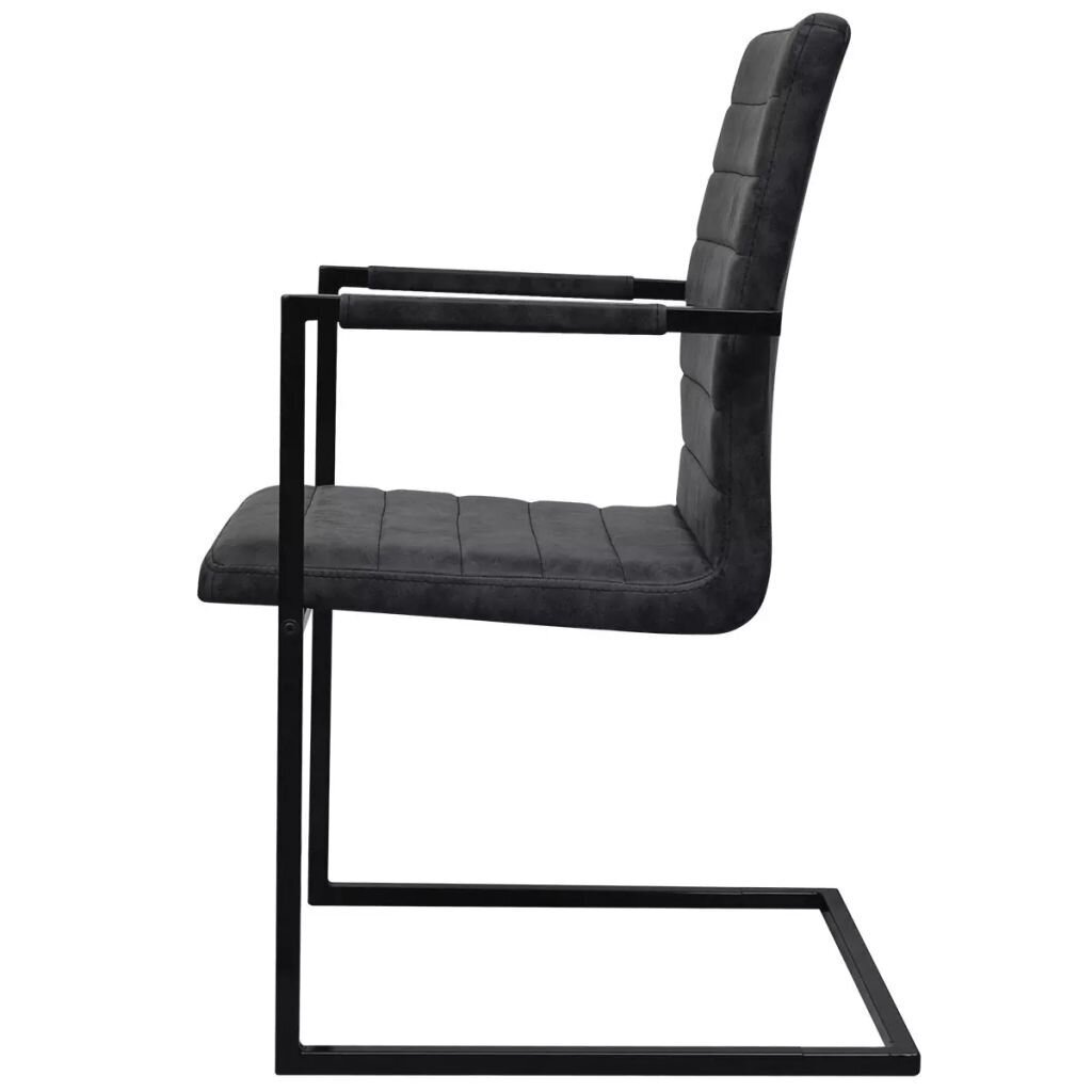 Kėdės su porankiais, 6 vnt., juodos kaina ir informacija | Biuro kėdės | pigu.lt