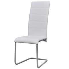 6 кронштейновых обеденных стульев с высокой спинкой, белые цена и информация | Стулья для кухни и столовой | pigu.lt