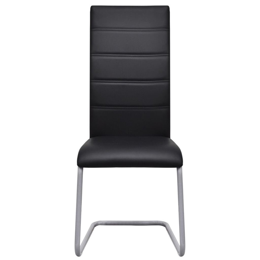 6 gembinės valgomojo kėdės aukštu atlošu, juodos цена и информация | Virtuvės ir valgomojo kėdės | pigu.lt