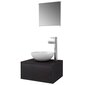 4 d. vonios baldų komplektas su praustuvu ir maišytuvu, juodas kaina ir informacija | Vonios komplektai | pigu.lt
