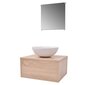 4 dalių vonios komplektas su praustuvu ir maišytuvu, smėlio spalvos цена и информация | Vonios komplektai | pigu.lt