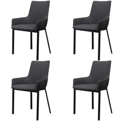 Обеденные стулья, 4 шт., ткань, темно-серые цена и информация | Стулья для кухни и столовой | pigu.lt