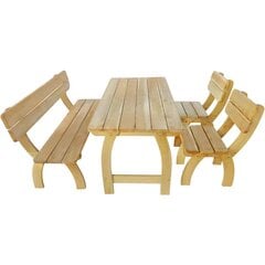 Keturių dalių sodo baldų komplektas, impregnuota pušies mediena kaina ir informacija | Lauko baldų komplektai | pigu.lt