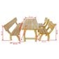 Keturių dalių sodo baldų komplektas, impregnuota pušies mediena kaina ir informacija | Lauko baldų komplektai | pigu.lt