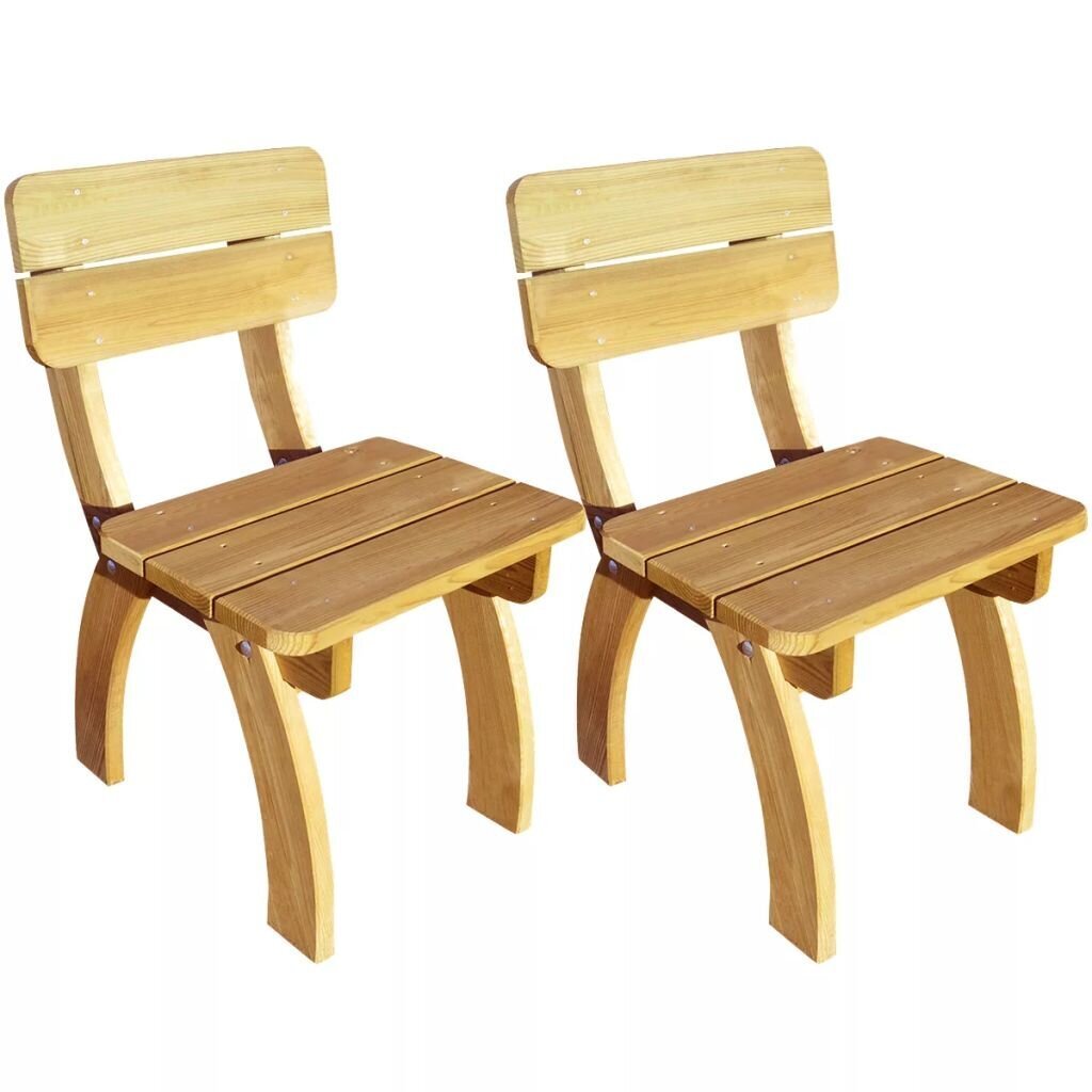 Sodo kėdės, 2 vnt., impregnuota pušies mediena kaina ir informacija | Lauko kėdės, foteliai, pufai | pigu.lt