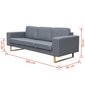 Sofų komplektas, šviesiai pilkos spalvos kaina ir informacija | Minkštų baldų komplektai | pigu.lt