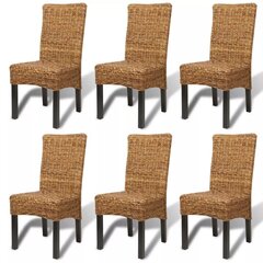 Обеденные стулья, 6 шт., Abaka, коричневые цена и информация | Стулья для кухни и столовой | pigu.lt