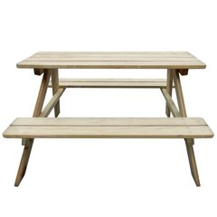 Vaikiškas iškylų stalas 89 x 89,6 x 50,8 cm, pušies mediena kaina ir informacija | Lauko stalai, staliukai | pigu.lt