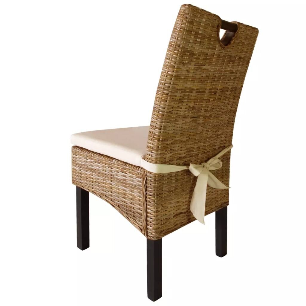 Valgomojo kėdės, 4 vnt., kubu ratanas, mango mediena kaina ir informacija | Virtuvės ir valgomojo kėdės | pigu.lt