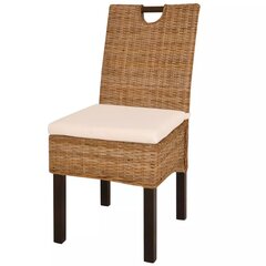 Valgomojo kėdės, 6 vnt., kubu ratanas, mango mediena kaina ir informacija | Virtuvės ir valgomojo kėdės | pigu.lt